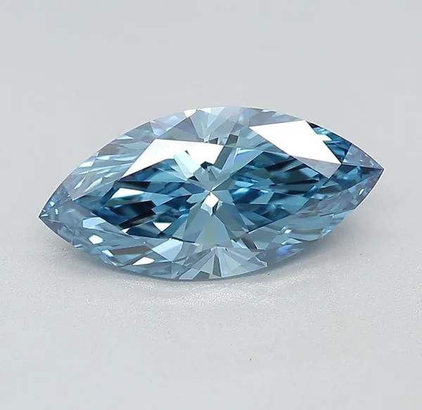 1.94ct MARQUISE Fancy Vivid Blue VVS2 Coloured Lab diamond