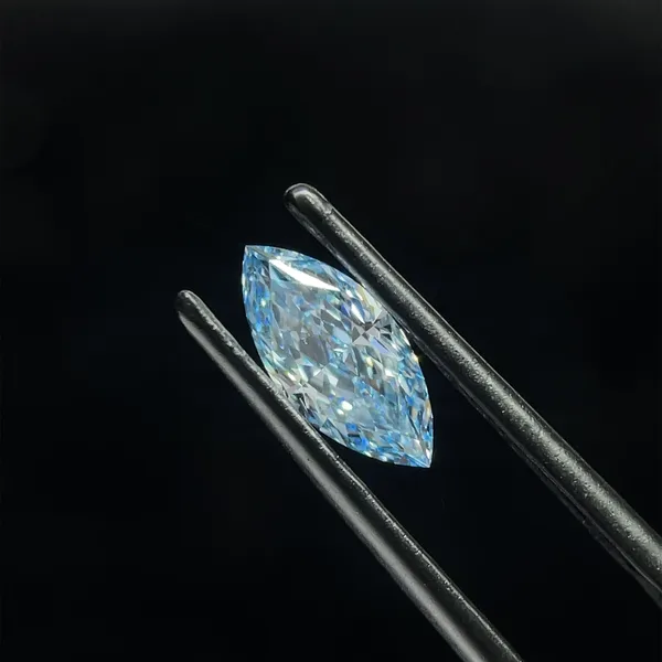 1ct MARQUISE Fancy Intense Blue VVS2 Coloured Lab diamond