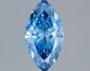 1.24ct MARQUISE Fancy Vivid Blue VVS2 Coloured Lab diamond