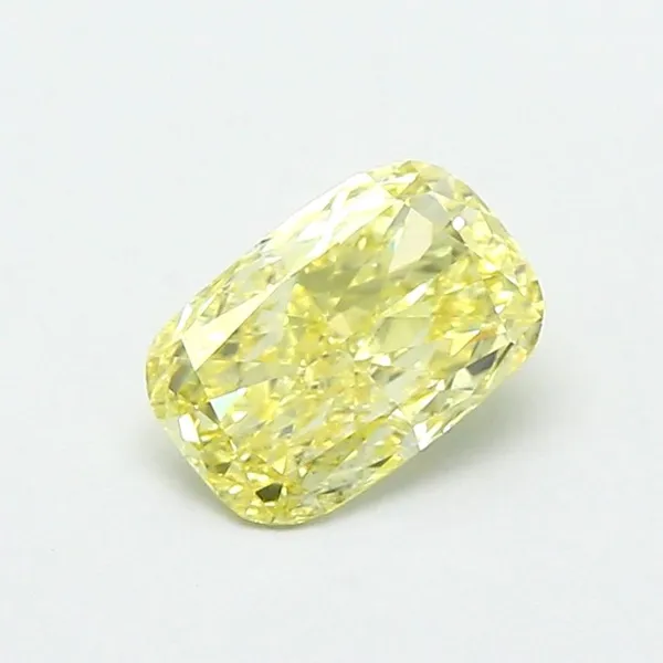 0.79ct CUSHION Fancy Yellow VS1 Coloured Lab diamond