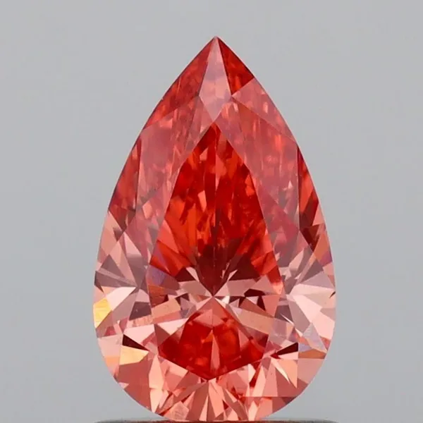 0.85ct PEAR Fancy Vivid Brown Pink VS1 Coloured Lab diamond
