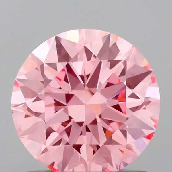 0.93ct ROUND Fancy Vivid Pink VS1 Coloured Lab diamond
