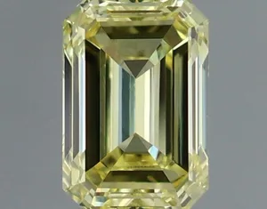 0.72ct EMERALD Fancy Intense Yellow VVS2 Coloured Lab diamond
