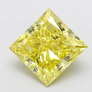 5.01ct PRINCESS Fancy Intense Yellow VS2 Coloured Lab diamond