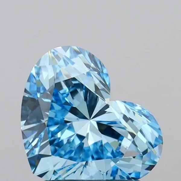 1.5ct HEART Fancy Vivid Blue VS1 Coloured Lab diamond
