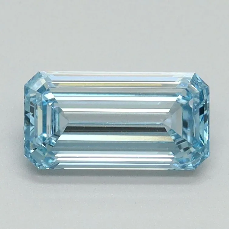 1.01ct EMERALD Fancy Vivid Blue VVS2 Coloured Lab diamond