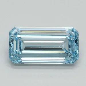 1.01ct EMERALD Fancy Vivid Blue VVS2 Coloured Lab diamond