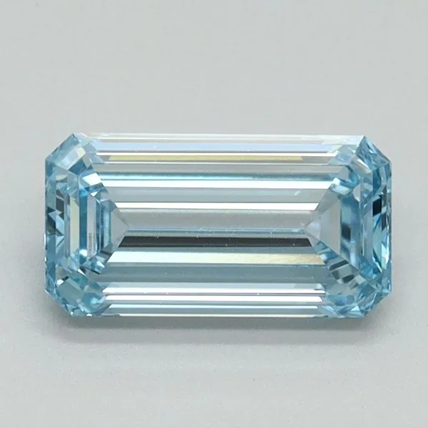 1.01ct EMERALD Fancy Vivid Blue VVS2 Coloured Lab diamond