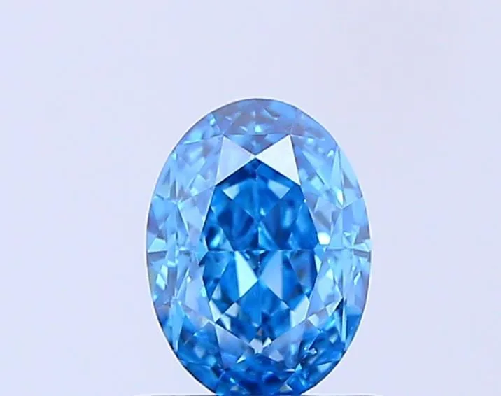 0.73ct OVAL Fancy Vivid Blue VS1 Coloured Lab diamond