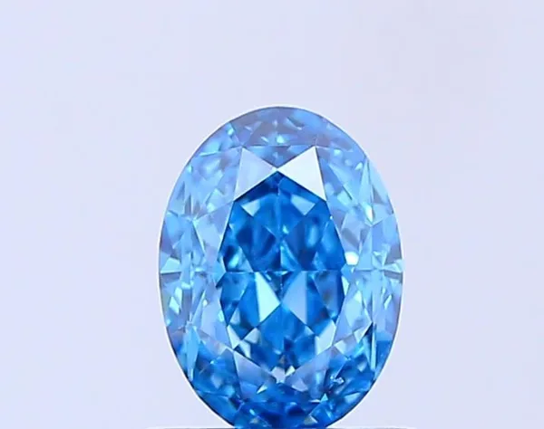 0.73ct OVAL Fancy Vivid Blue VS1 Coloured Lab diamond