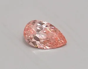 0.38ct PEAR Fancy Vivid Pink VS1 Coloured Lab diamond