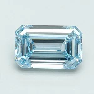 1.01ct EMERALD Fancy Intense Blue VVS2 Coloured Lab diamond