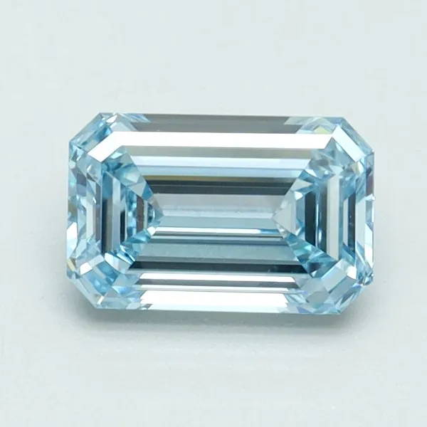 1.01ct EMERALD Fancy Intense Blue VVS2 Coloured Lab diamond