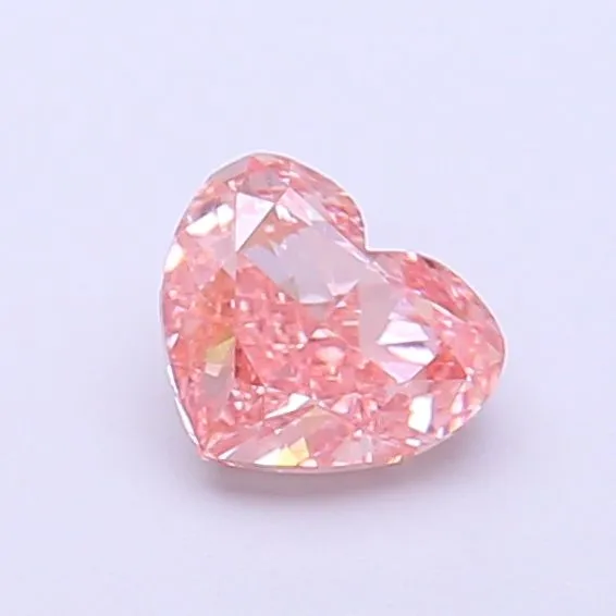 0.66ct HEART Fancy Vivid Pink VS1 Coloured Lab diamond