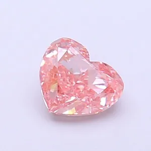 0.66ct HEART Fancy Vivid Pink VS1 Coloured Lab diamond