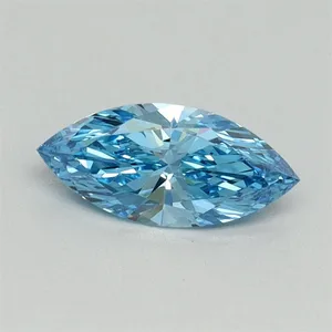 0.6ct MARQUISE Fancy Vivid Blue VVS2 Coloured Lab diamond