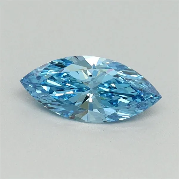 0.6ct MARQUISE Fancy Vivid Blue VVS2 Coloured Lab diamond