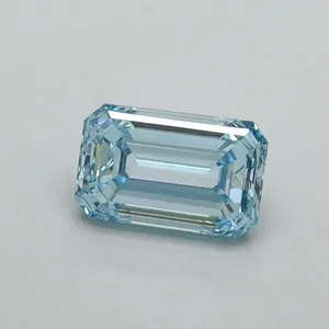 0.41ct EMERALD Fancy Intense Blue VS1 Coloured Lab diamond