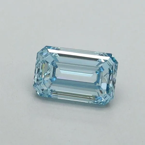 0.41ct EMERALD Fancy Intense Blue VS1 Coloured Lab diamond