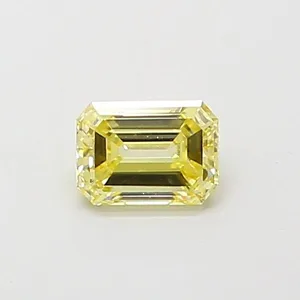 0.33ct EMERALD Fancy Yellow VS1 Coloured Lab diamond