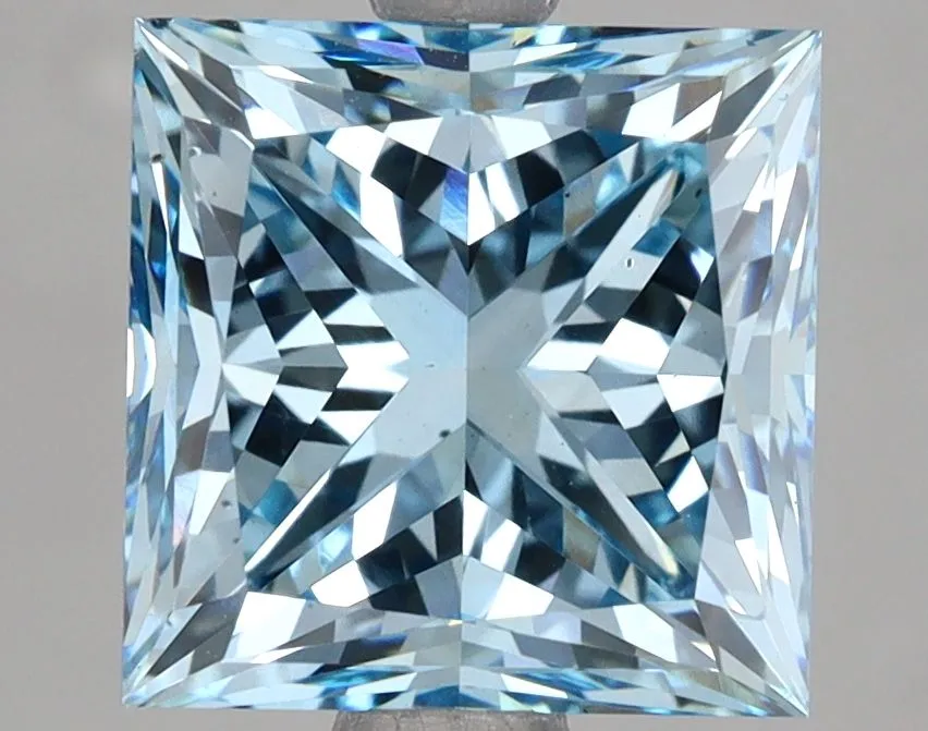4.52ct PRINCESS Fancy Vivid Blue VS2 Coloured Lab diamond