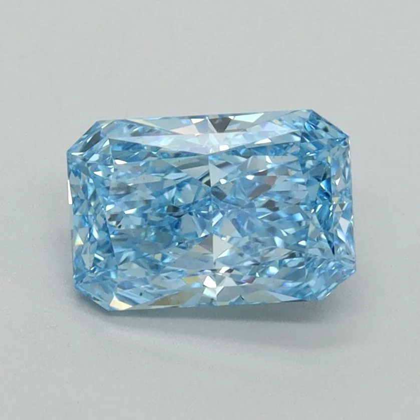 1.19ct RADIANT Fancy Vivid Blue VS2 Coloured Lab diamond