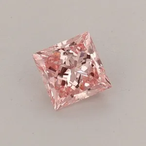 0.39ct PRINCESS Fancy Intense Pink VS1 Coloured Lab diamond