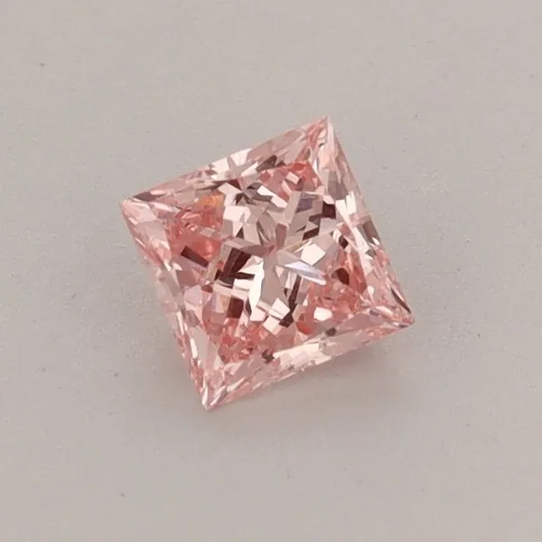 0.39ct PRINCESS Fancy Intense Pink VS1 Coloured Lab diamond