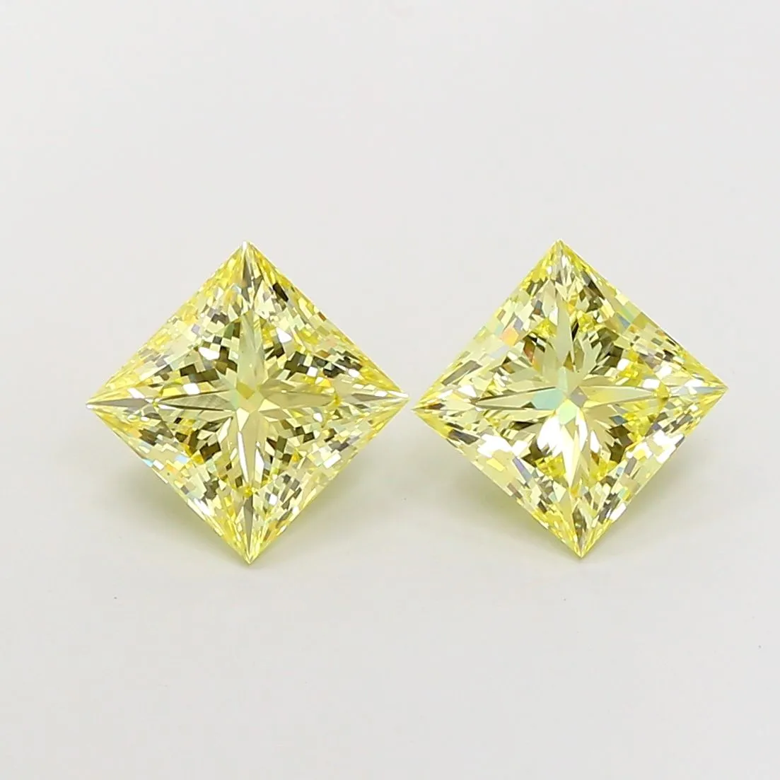 3.07ct PRINCESS Fancy Yellow VS1 Coloured Lab diamond