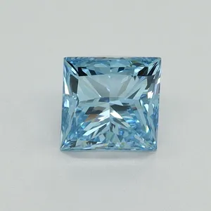 1.01ct PRINCESS Fancy Vivid Blue VVS2 Coloured Lab diamond