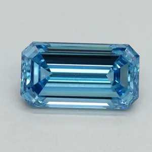 1.02ct EMERALD Fancy Vivid Blue VVS2 Coloured Lab diamond