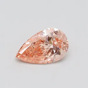 0.5ct PEAR Fancy Intense Orangey Pink SI1 Coloured Lab diamond
