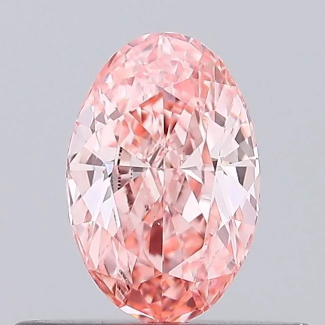 0.38ct OVAL Fancy Vivid Orange Pink VS1 Coloured Lab diamond