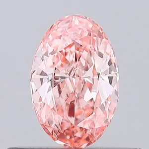 0.38ct OVAL Fancy Vivid Orange Pink VS1 Coloured Lab diamond