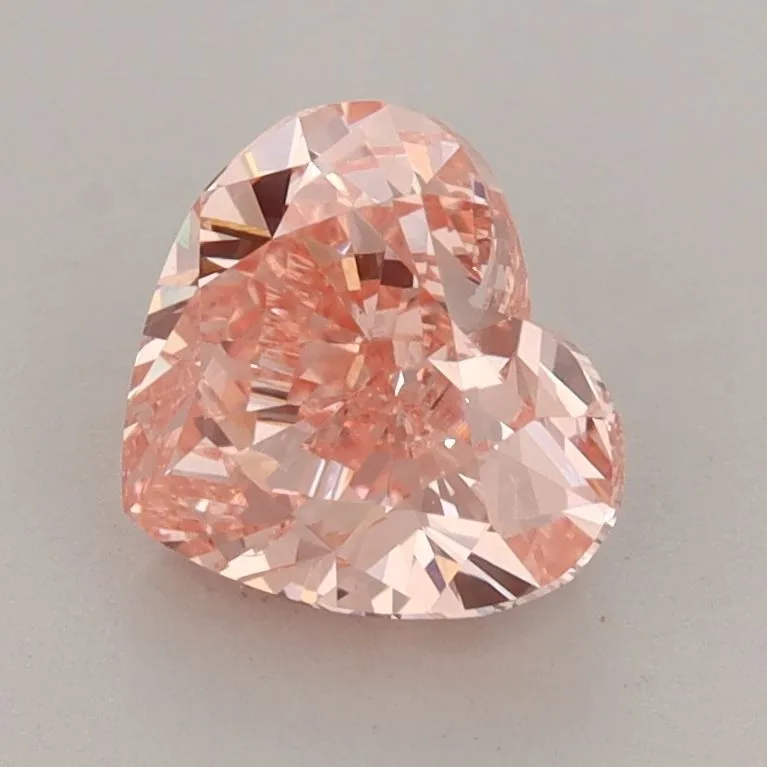 1.73ct HEART Fancy Vivid Orangey Pink VS1 Coloured Lab diamond