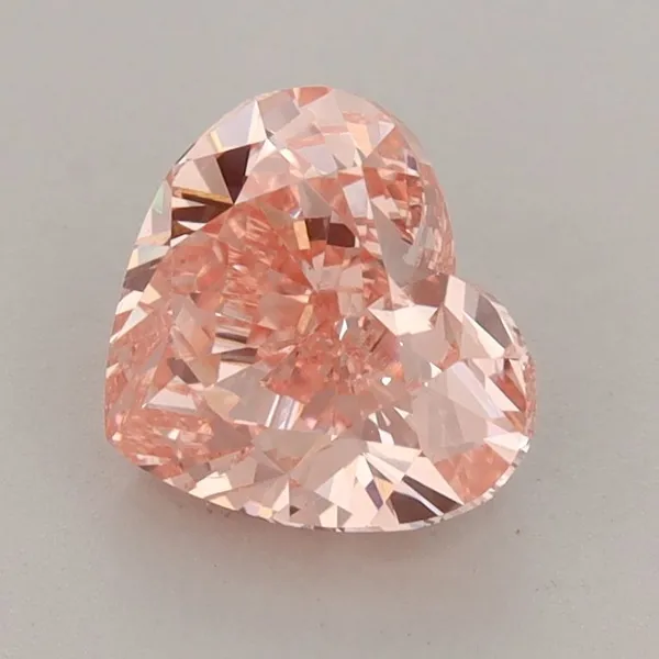 1.73ct HEART Fancy Vivid Orangey Pink VS1 Coloured Lab diamond