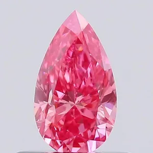 0.42ct PEAR Fancy Vivid Pink VS1 Coloured Lab diamond