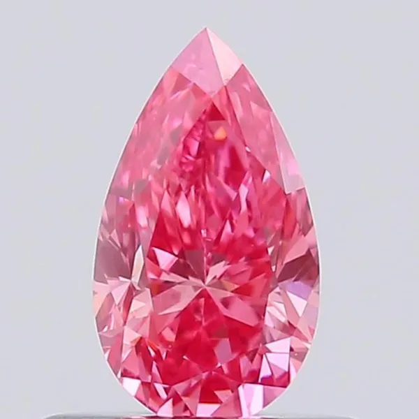 0.42ct PEAR Fancy Vivid Pink VS1 Coloured Lab diamond