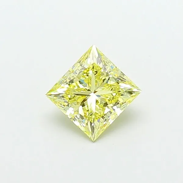 2.07ct PRINCESS Fancy Yellow VS1 Coloured Lab diamond