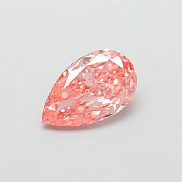 0.9ct PEAR Fancy Vivid Pink SI1 Coloured Lab diamond