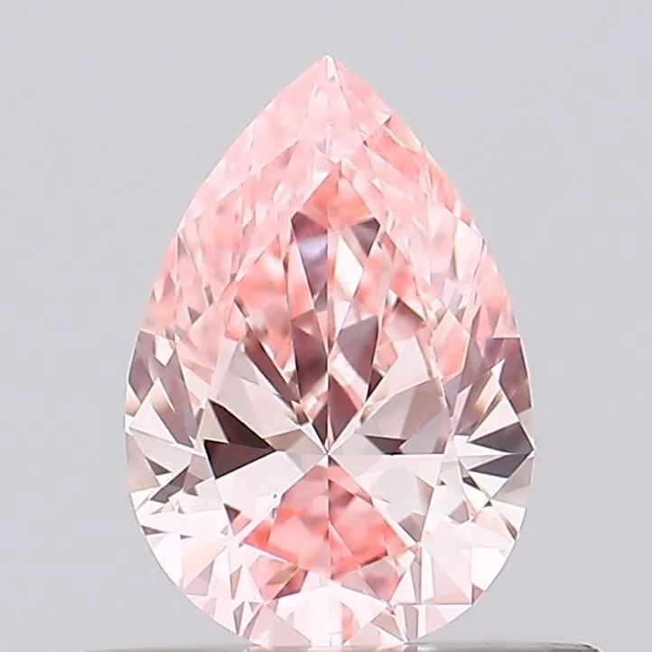 0.42ct PEAR Fancy Vivid Pink VS2 Coloured Lab diamond