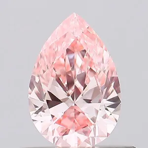 0.42ct PEAR Fancy Vivid Pink VS2 Coloured Lab diamond