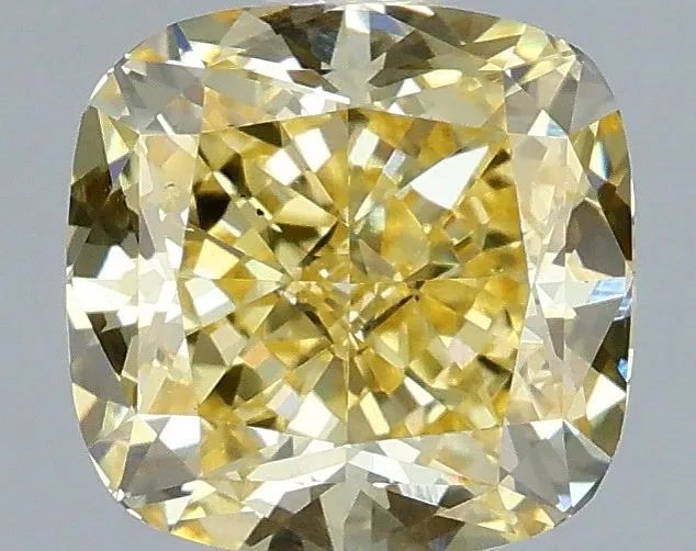 1.06ct CUSHION Fancy Intense Yellow VS2 Coloured Lab diamond