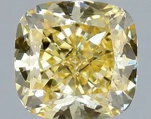 1.06ct CUSHION Fancy Intense Yellow VS2 Coloured Lab diamond