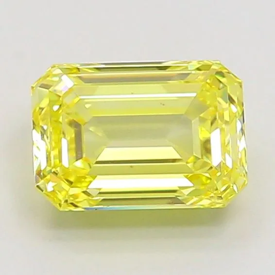 1.01ct EMERALD Fancy Vivid Yellow SI1 Coloured Lab diamond