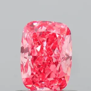 0.76ct CUSHION Fancy Vivid Pink VS2 Coloured Lab diamond