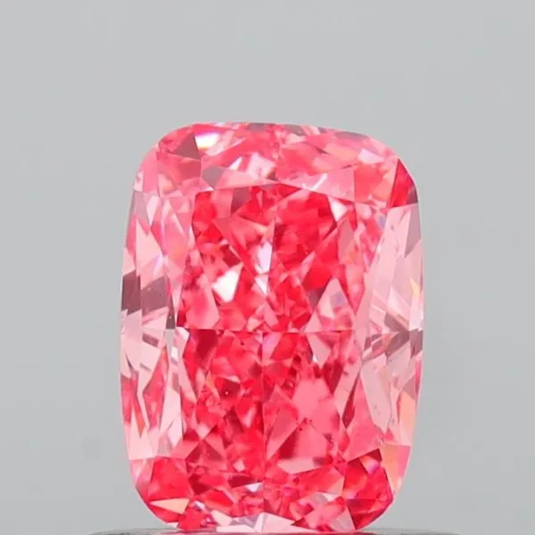 0.76ct CUSHION Fancy Vivid Pink VS2 Coloured Lab diamond