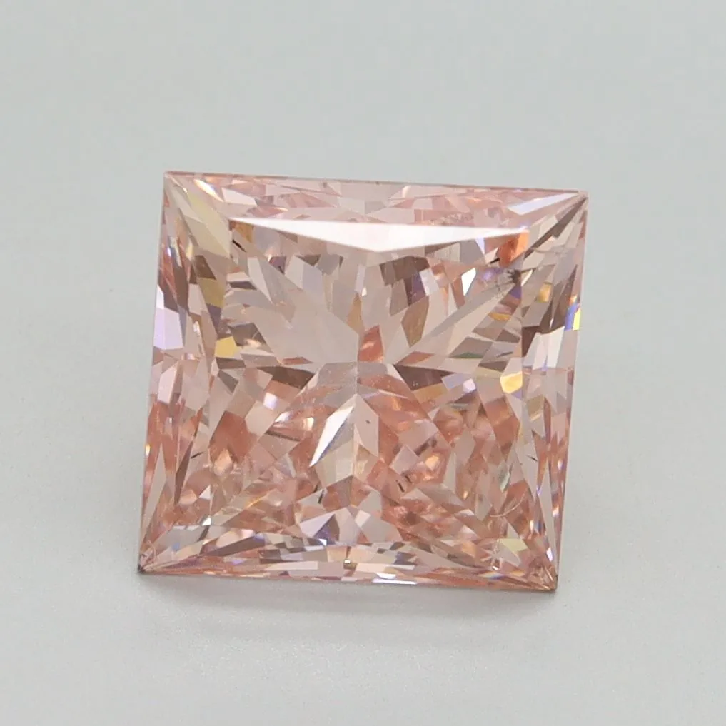 3.01ct PRINCESS Fancy Pink SI1 Coloured Lab diamond