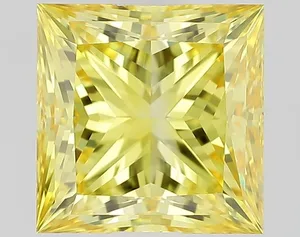 1ct PRINCESS Fancy Intense Yellow VS1 Coloured Lab diamond