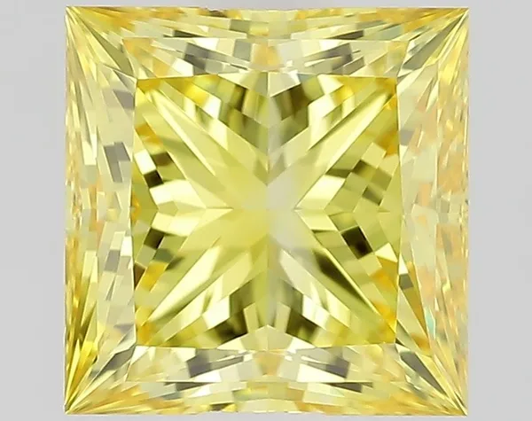 1ct PRINCESS Fancy Intense Yellow VS1 Coloured Lab diamond